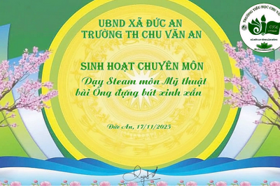Sinh hoạt chuyên môn, thao giảng chào mừng 43 năm ngày Nhà giáo Việt Nam 20/11: Dạy học steam môn Mỹ thuật bài “Ống bút xinh xắn” do giáo viên Hoàng Thị Thương thực hiện