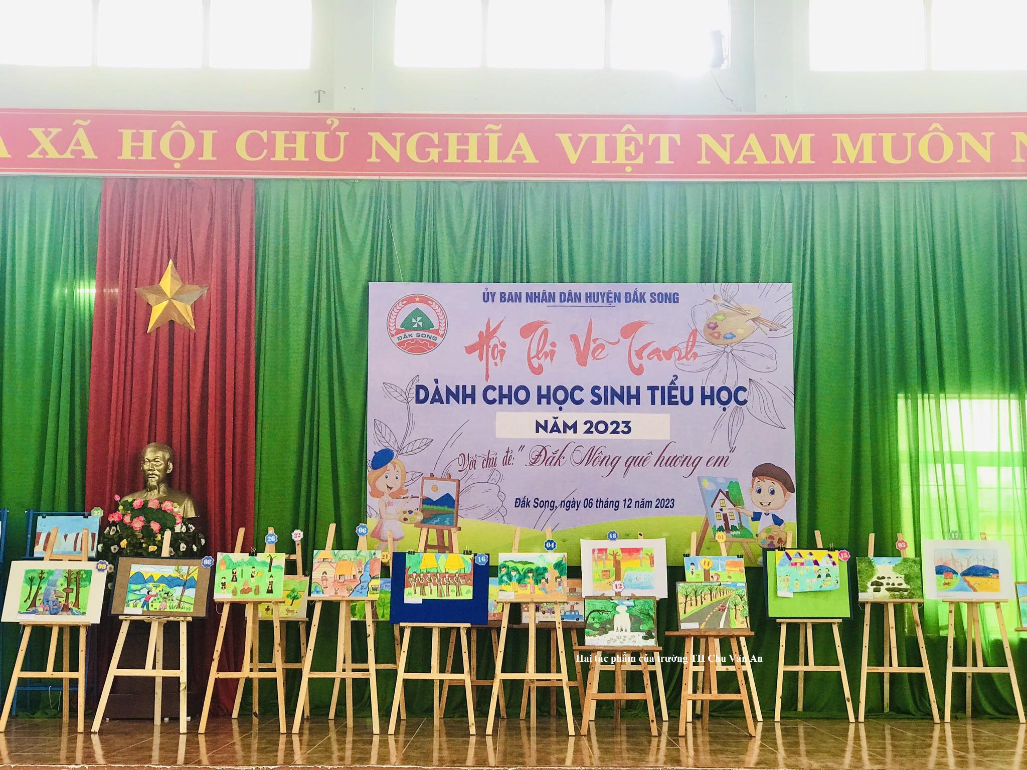 Hành trình tham gia Hội thi vẽ tranh”Đăk Nông quê hương em” năm 2023 của cô và trò trường Tiểu học Chu Văn An với giải Ba toàn đoàn và 02 giải Khuyến khích cá nhân