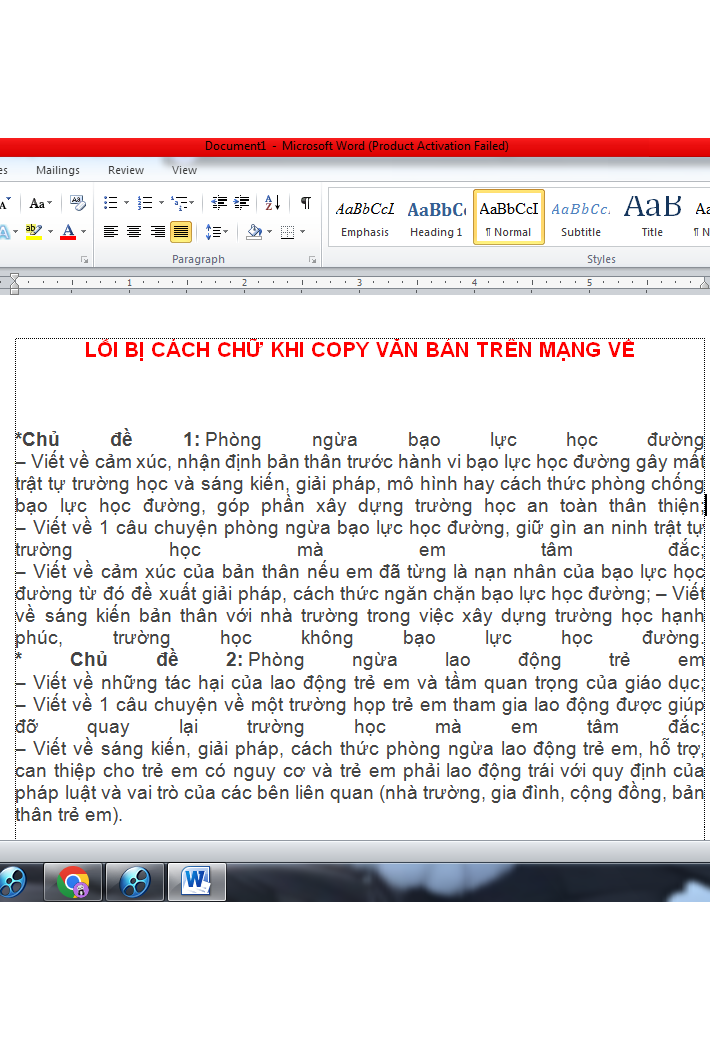 Sửa lỗi bị cách chữ trong word khi copy trên mạng về