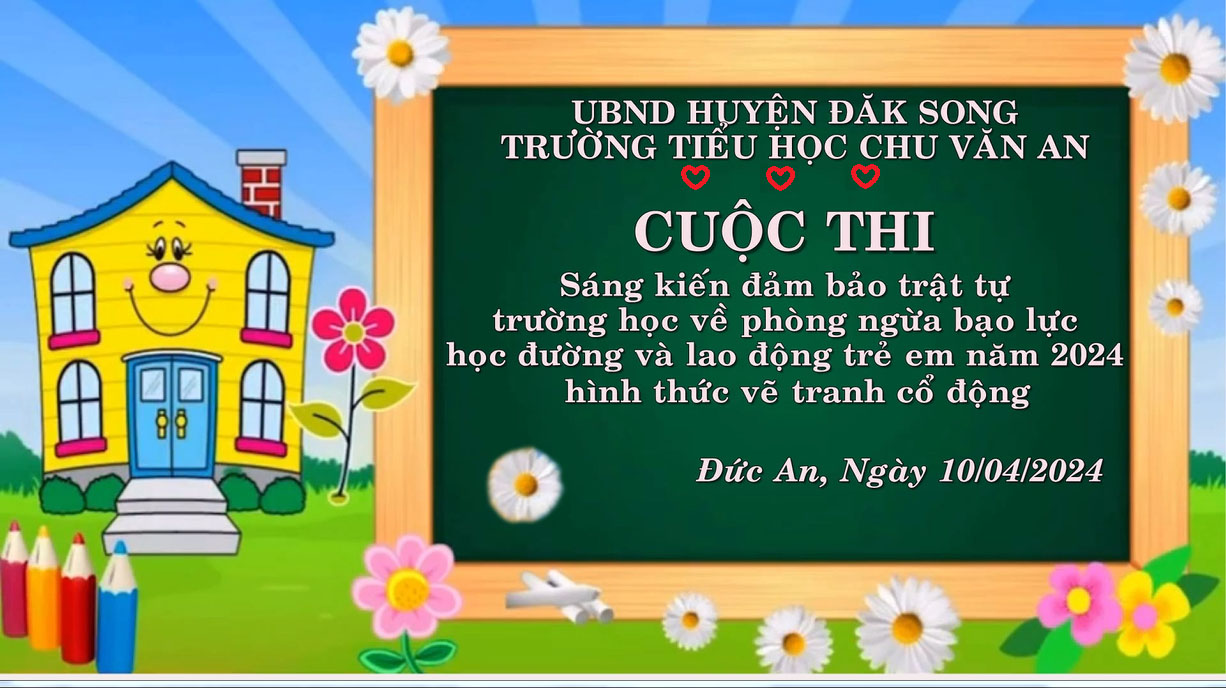 Cuộc thi sáng kiến đảm bảo trật tự trường học về phòng ngừa bạo lực học đường và lao động trẻ em năm 2024: Hình thức vẽ tranh cổ động