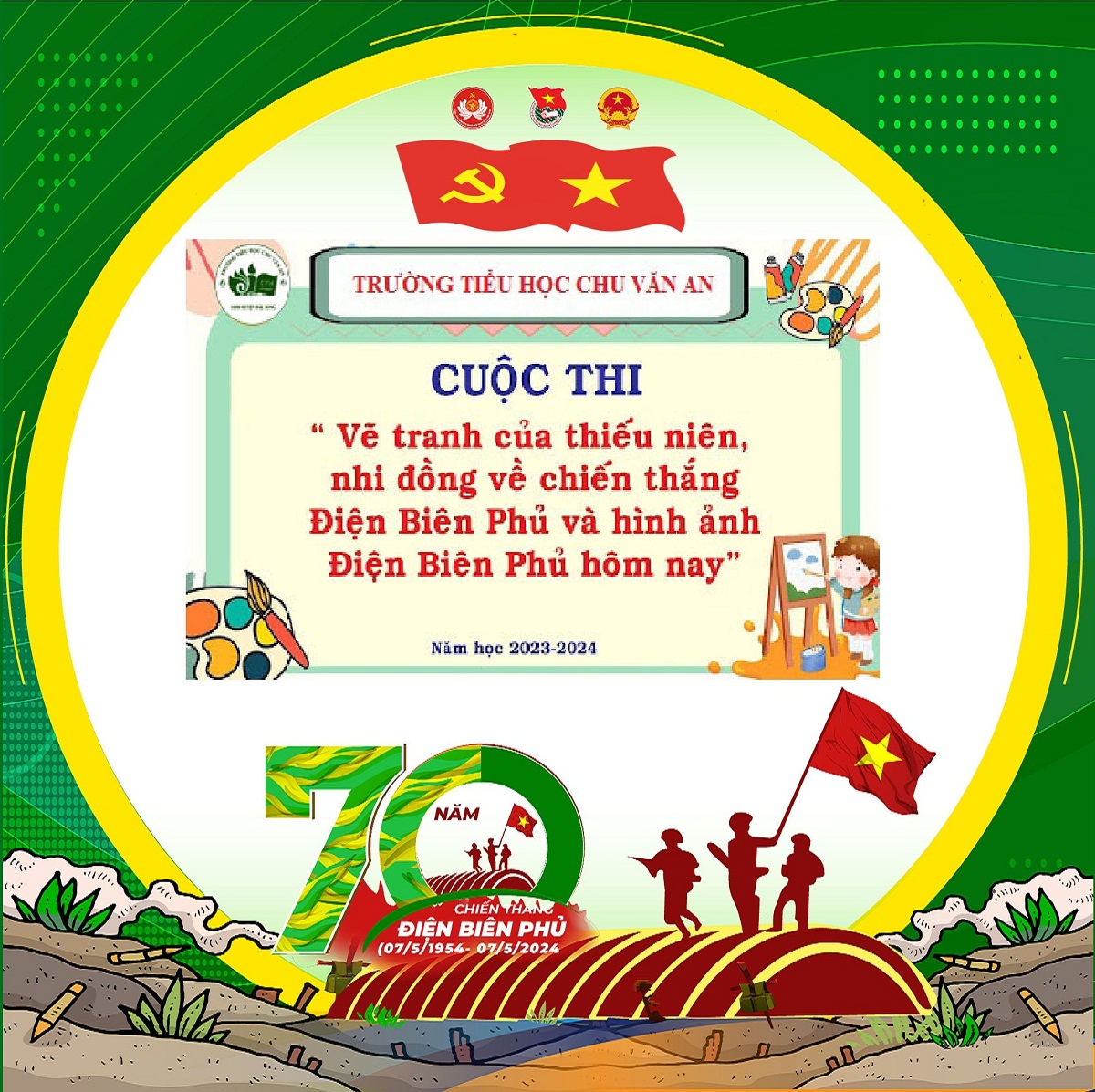 Cuộc thi vẽ tranh của TNNĐ về chiến thắng Điện Biên Phủ và hình ảnh Điện Biên Phủ hôm nay