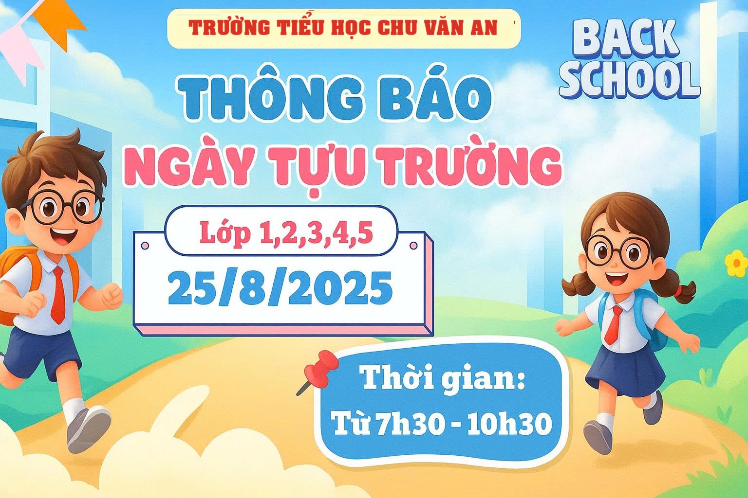Thông báo thời gian tựu trường năm học 2025 – 2026
